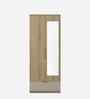 Verta 2 Door Wardrobe With Mirror In Santana Oak & Bamboo Flute Finish
