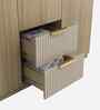 Verta 3 Door Wardrobe With Mirror In Santana Oak & Bamboo Flute Finish