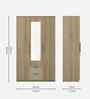 Verta 3 Door Wardrobe With Mirror In Santana Oak & Bamboo Flute Finish