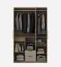 Verta 3 Door Wardrobe With Mirror In Santana Oak & Bamboo Flute Finish