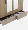 Verta 4 Door Wardrobe With Mirror In Santana Oak & Bamboo Flute Finish
