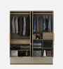 Verta 4 Door Wardrobe With Mirror In Santana Oak & Bamboo Flute Finish