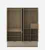 Verta 4 Door Wardrobe With Mirror In Santana Oak & Bamboo Flute Finish