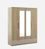 Verta 4 Door Wardrobe With Mirror In Santana Oak & Bamboo Flute Finish