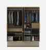 Verta 4 Door Wardrobe In Santana Oak & Bamboo Flute Finish