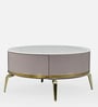 Vertex Marble Coffee Table in White & Cream Finish With Drawers