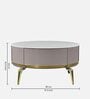 Vertex Marble Coffee Table in White & Cream Finish With Drawers