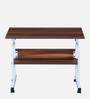 Verto Writing Table in Coach Wood Finish with Adjustable Height