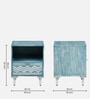 Verve Solid Wood Bedside Table in Blue and White Colour