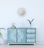 Verve Solid Wood Sideboard In Blue and White Colour