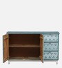 Verve Solid Wood Sideboard In Blue and White Colour