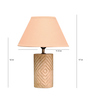 Vespera Beige Cotton Shade Table Lamp with Natural Base