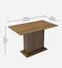 Vetro 6 Seater Dining Table In Brown Finish