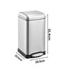 Silver Metal Vetro Trash Bin 6 Ltr