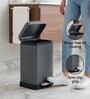 Grey Metal Vetro Trash Bin 6 Ltr