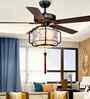 Veya Smart Fan Brown Metal + Glass , Google & Alexa Remote & App Control