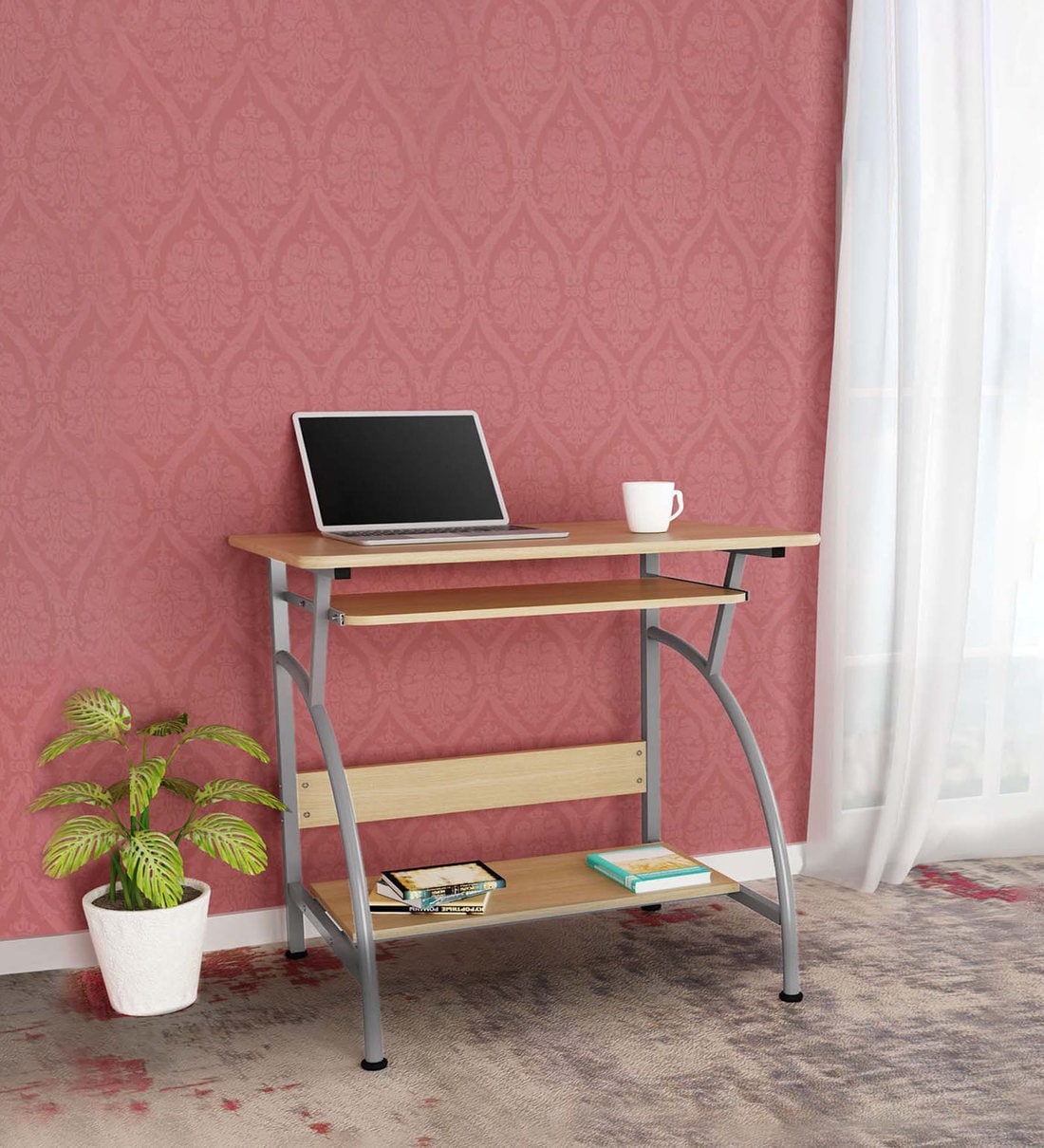 Buy Vibe Computer Table in Beech Colour by Nilkamal Online Computer