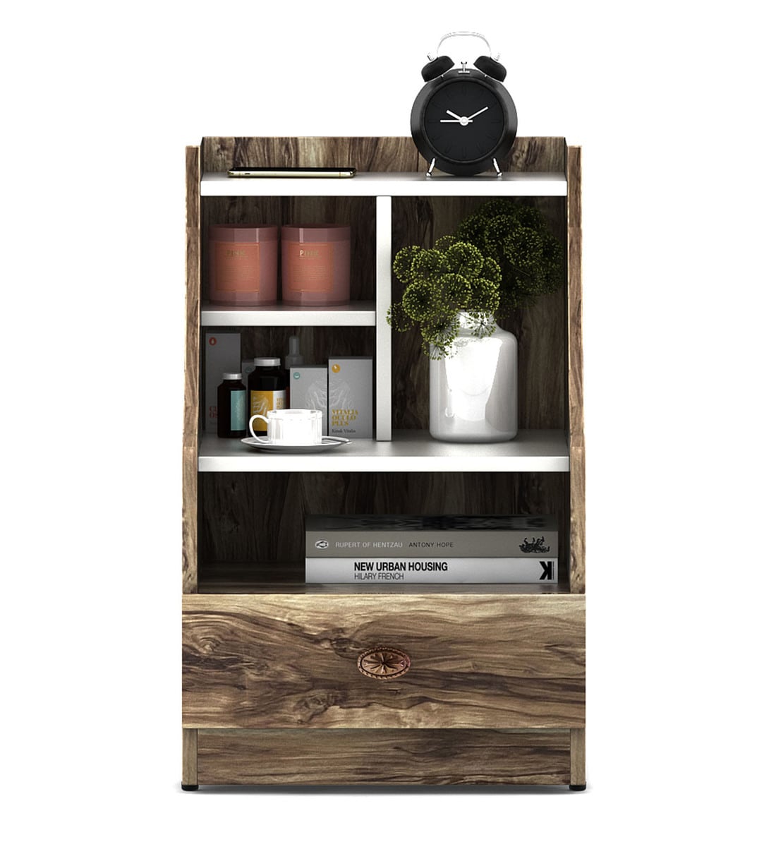 Buy Victoria Bedside Table in Matte Finish with Drawer Online Contemporary Bed Side Tables