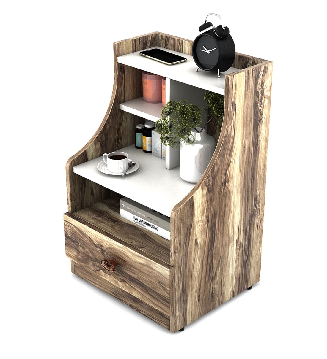 Buy Victoria Bedside Table in Matte Finish with Drawer Online