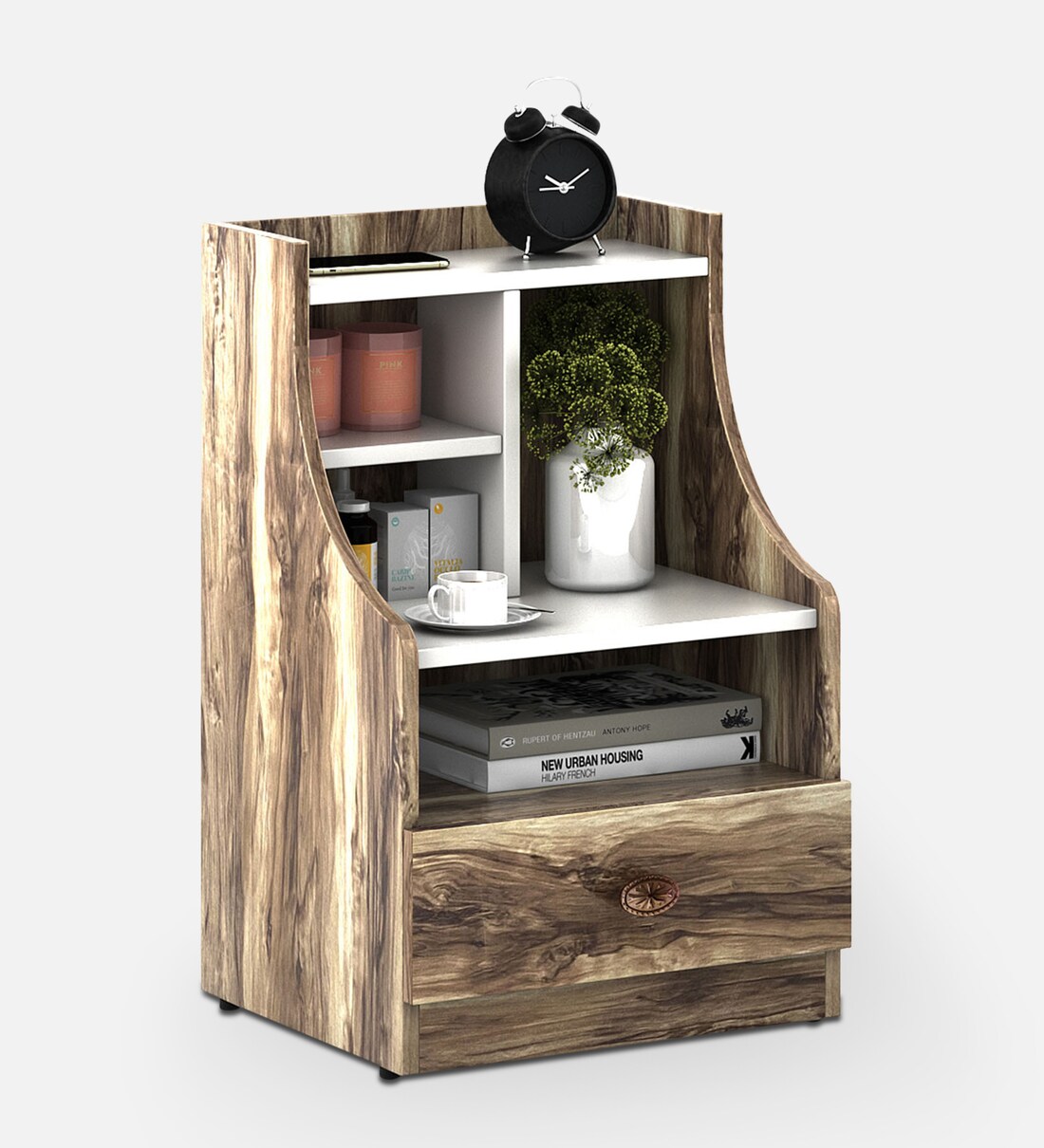 Buy Victoria Bedside Table in Matte Finish with Drawer Online