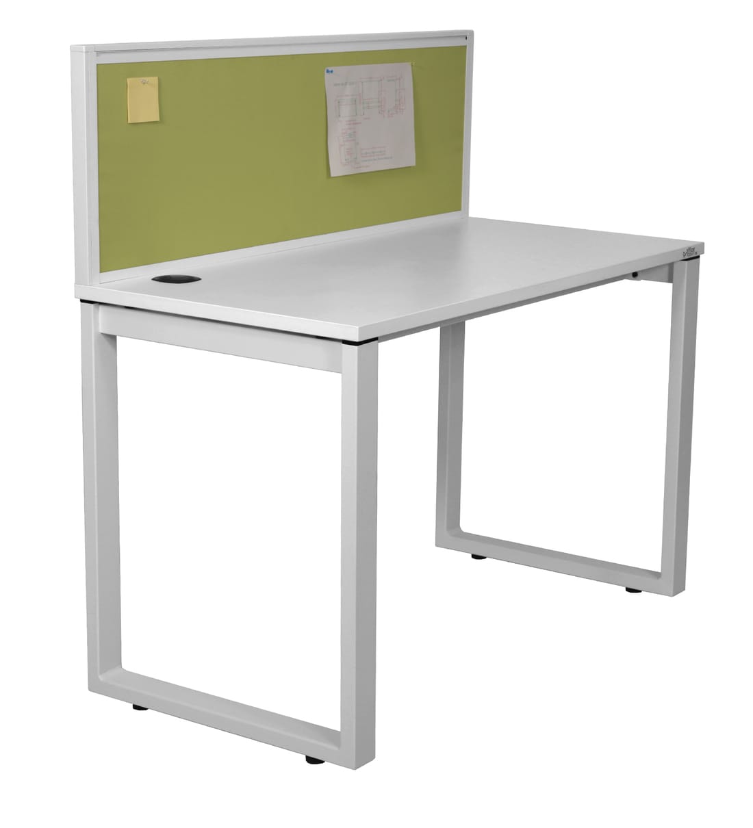 Buy Victoria Study Table with Pin Board in White & Green Colour by