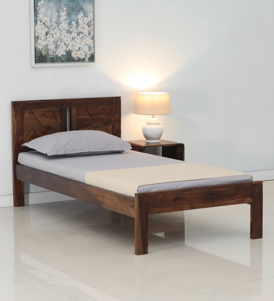 Buy Vinca Sheesham Wood Single Bed In Provincial Teak Finish at 18% OFF ...