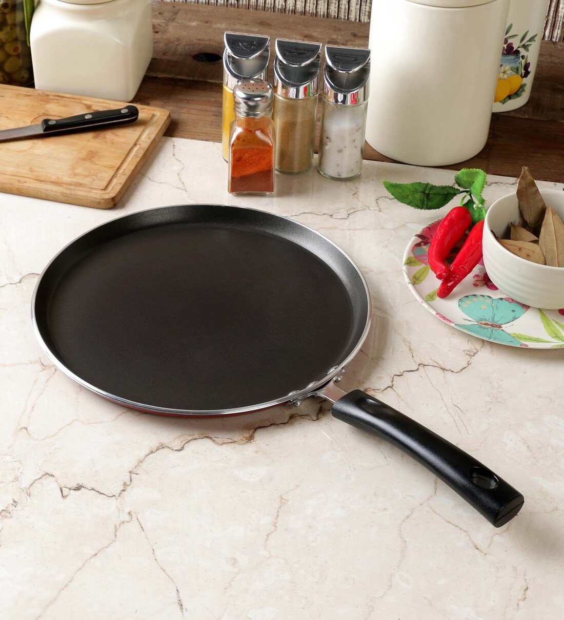 Buy Vinod Cookware Zest Non- Stick Induction Friendly Dosa Tawa - 4Mm ...