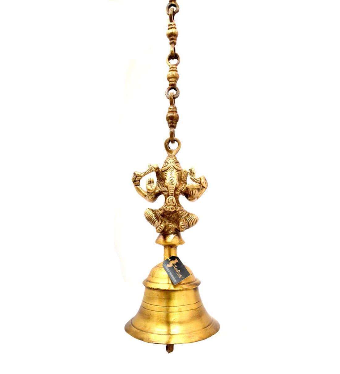 Buy Vintage Brass Temple Bell With Ganesha On Chain by Handecor Online