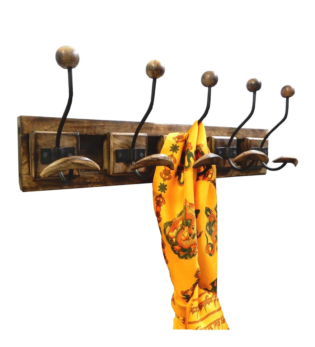 Buy Vintage Wall Shelf With 5 Adjustable Hooks By Disoo Fashions Online