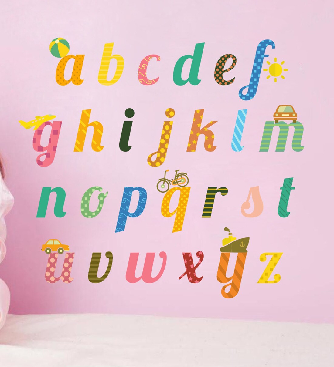 Buy Vinyl A to Z Alphabets Wall Sticker by Decor Kafe Online Kids