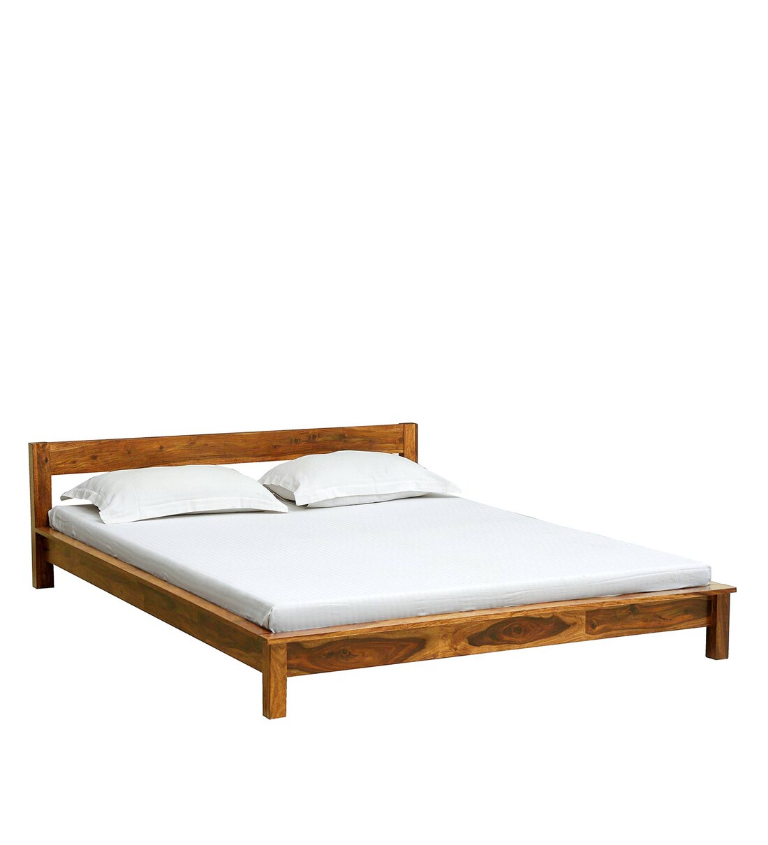 Buy Atwood Solid Wood King Size Bed In Rustic Teak Finish By Woodsworth