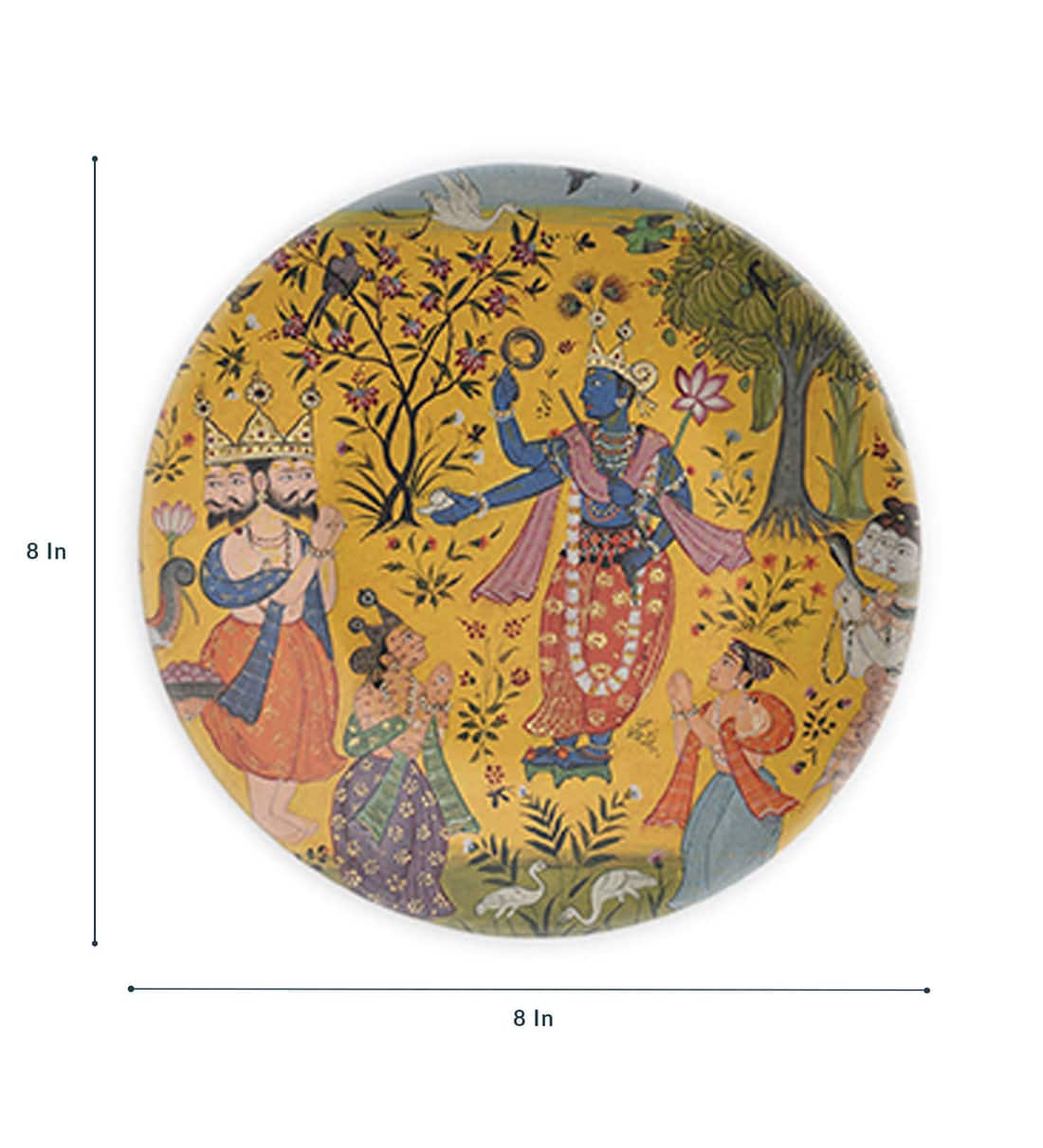 Buy Yellow Vishnu Avatar Ceramic Decorative Wall Plate by Quirk India
