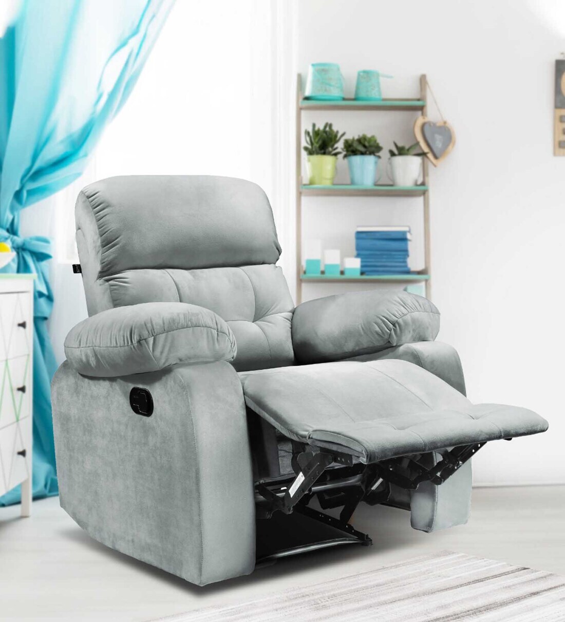 Buy Avion Single Seater Manual Recliner In Grey Colour By Little Nap Online Manual 1 Seater
