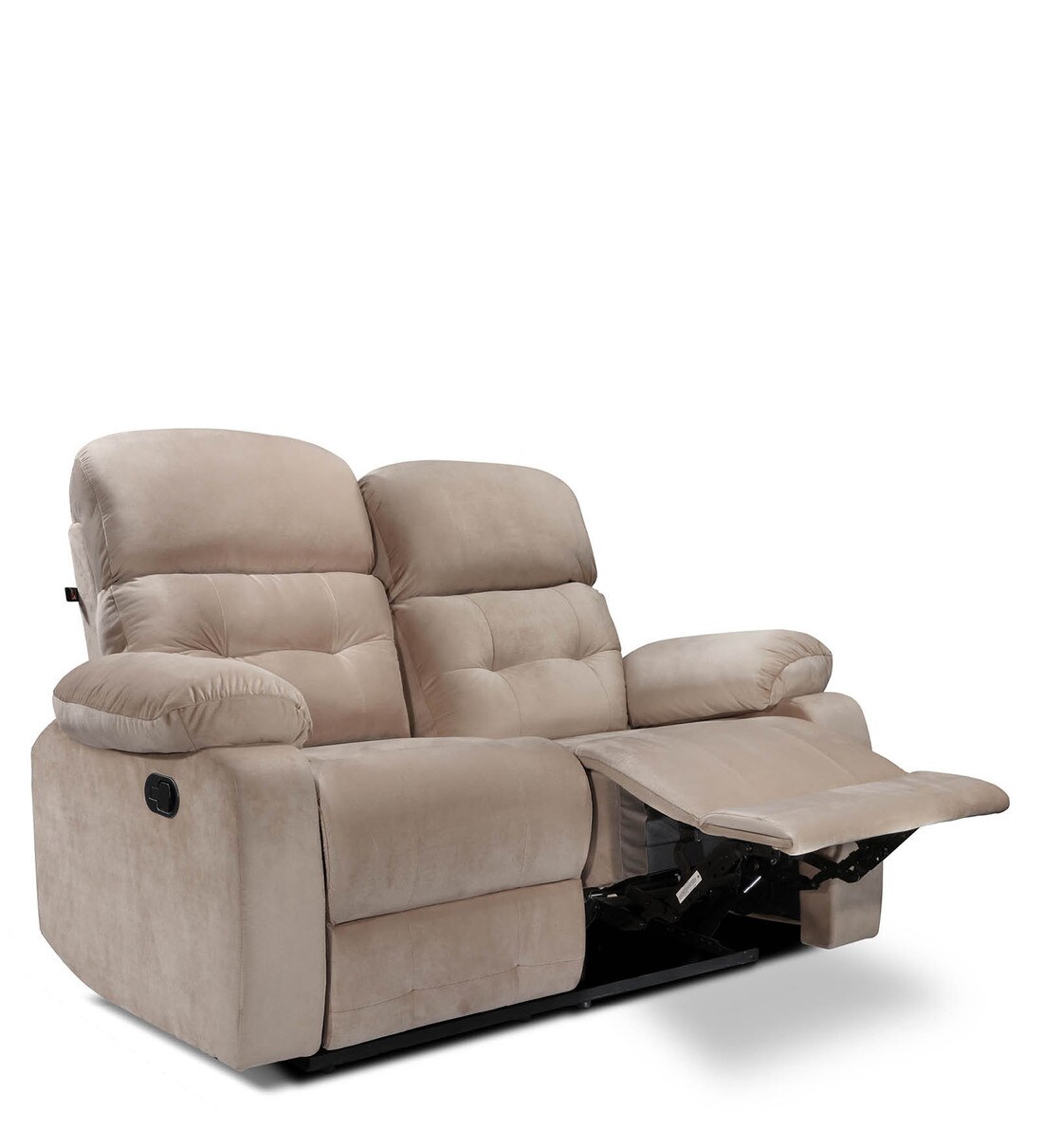 Buy Avion Fabric Manual 2 Seater Recliner in Beige Colour by Little Nap Designs Online Manual