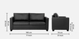 Victor Leatherette 3 Seater Sofa In Black PU Colour
