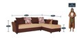 Victoria LHS Sectional Sofa in Beige Brown Colour