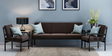 Metallika Vienna Metallic Sofa Set (3+1+1) in Brown Colour