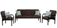 Metallika Vienna Metallic Sofa Set (3+1+1) in Brown Colour