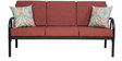 Metallika Vienna Metallic Sofa Set (3+1+1) with Russet Maroon Mattress