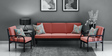 Metallika Vienna Metallic Sofa Set (3+1+1) with Russet Maroon Mattress