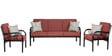 Metallika Vienna Metallic Sofa Set (3+1+1) with Russet Maroon Mattress