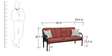 Metallika Vienna Metallic Sofa Set (3+1+1) with Russet Maroon Mattress