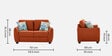 Virginia Chenille Fabric 2 Seater Sofa In Orange Colour