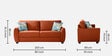 Virginia Chenille Fabric 3 Seater Sofa In Orange Colour