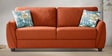Virginia Chenille Fabric 3 Seater Sofa In Orange Colour