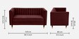 Vito Velvet 2 Seater Sofa in Wine Colour