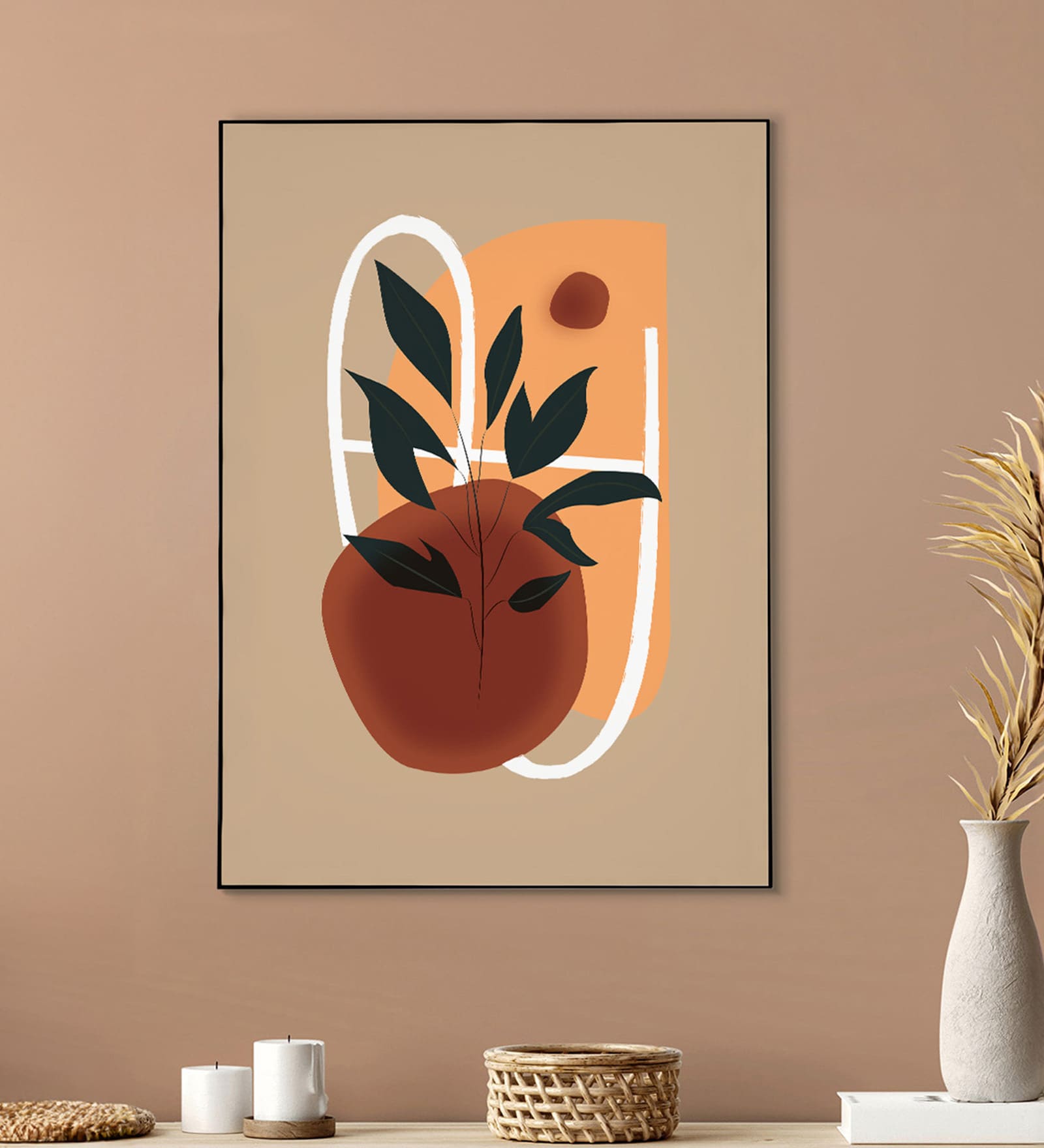 Vibrant Floral Leaf Canvas Wall Art Print