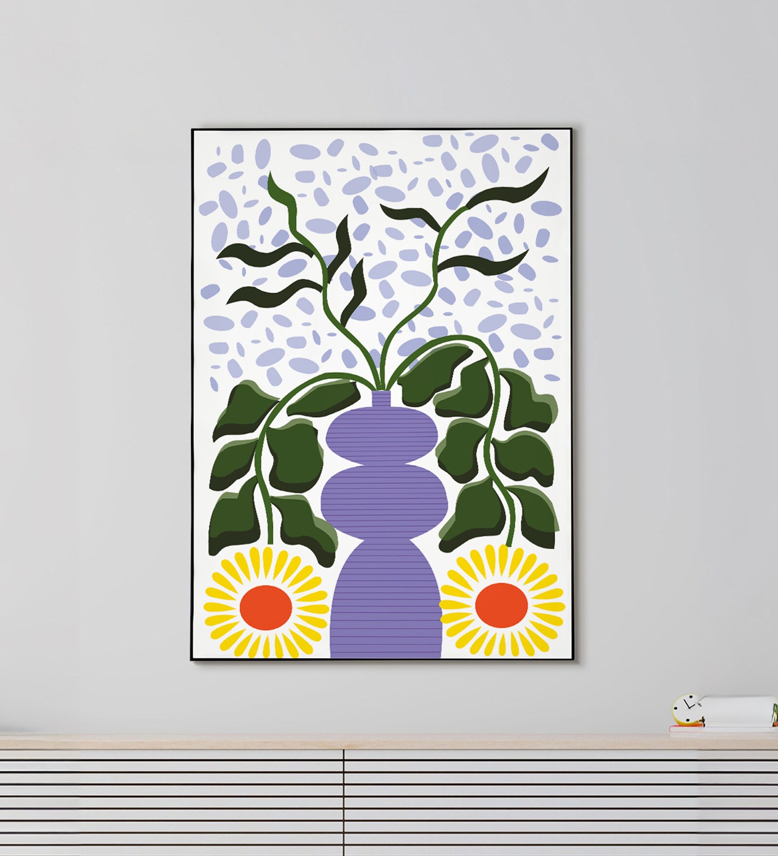 Vibrant Floral Vase Canvas Wall Art Print