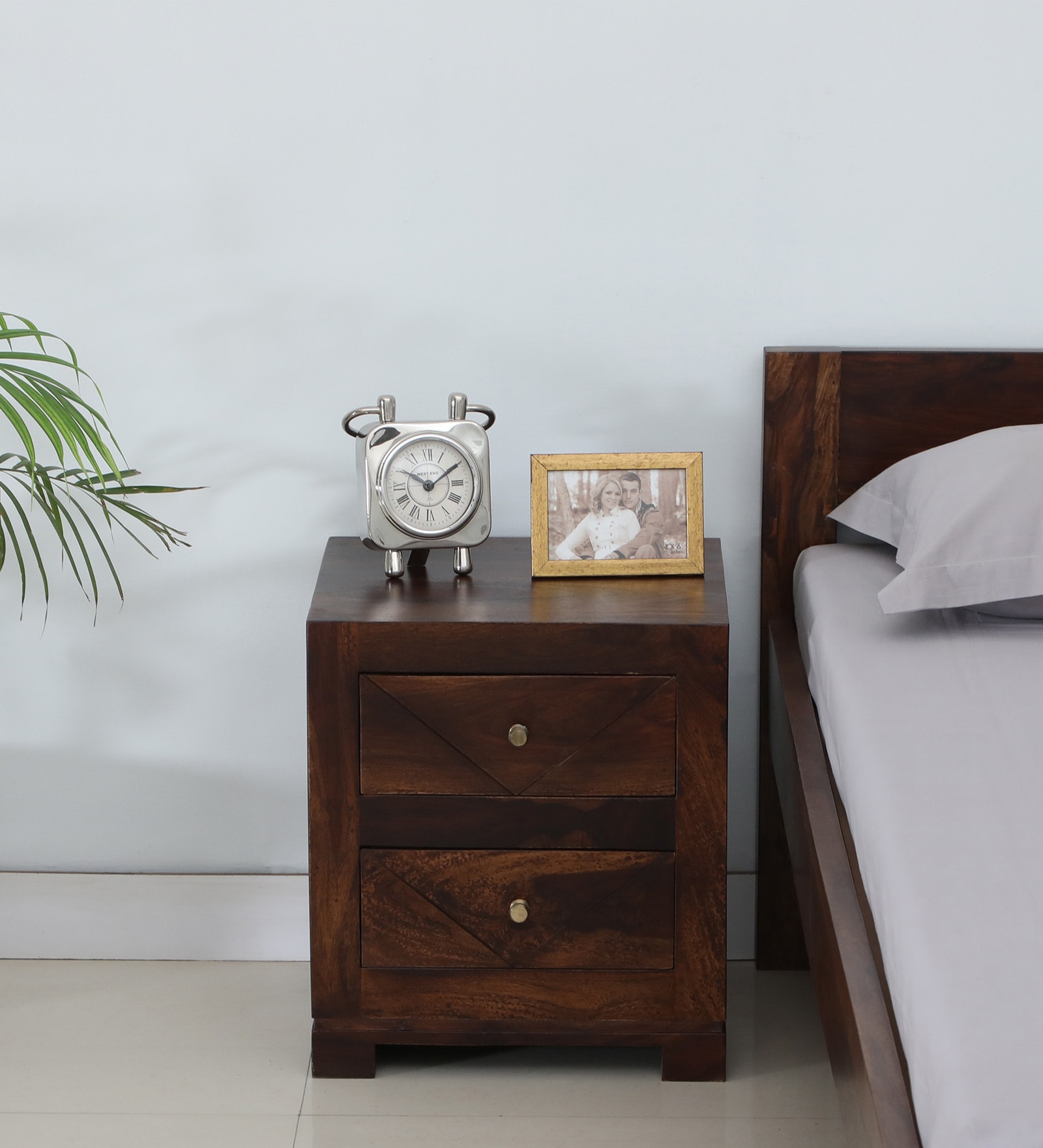 Buy Victor Sheesham Wood Bedside Table in Scratch Resistant Provincial ...