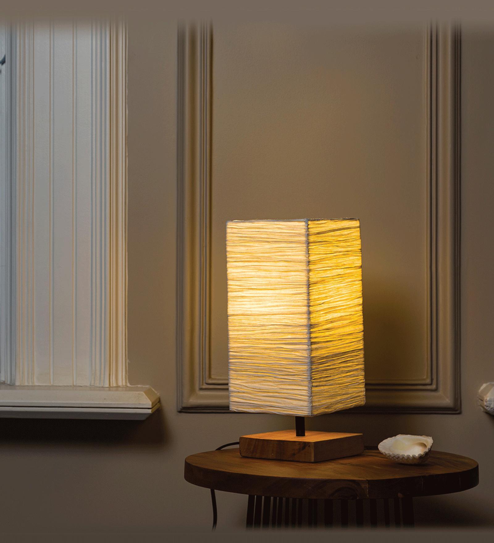 Victoria Off White Banana Fibre Paper Handmade Table Lamp